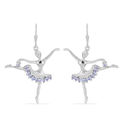 BUY 925 SILVER TANZANITE GEMSTONE STYLISH EARRINGS 